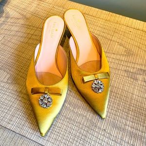 Kate Spade Satin Jeweled Mules **NEW**